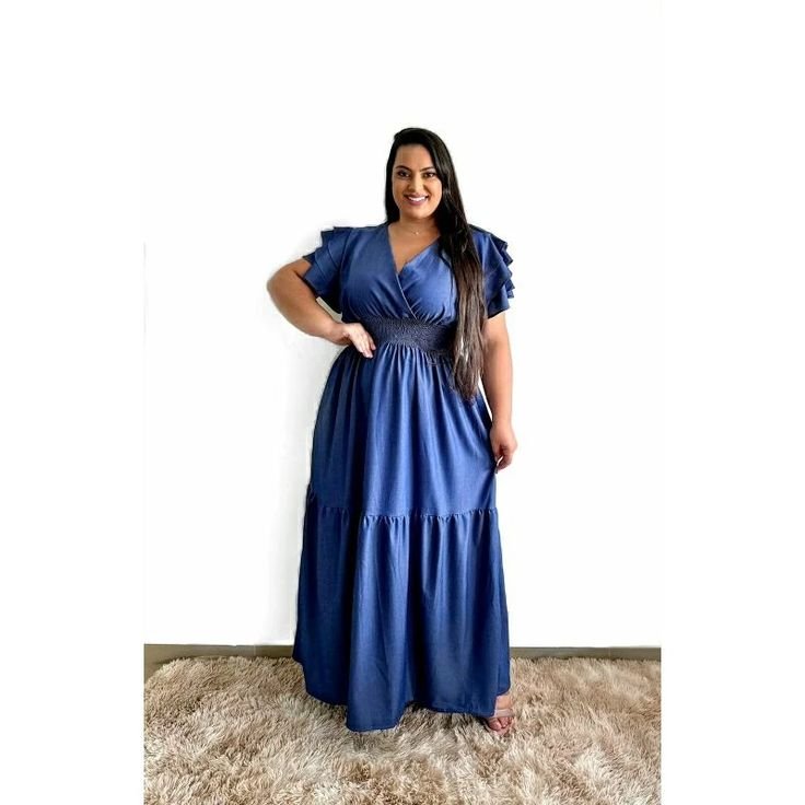 Vestido Plus Size Jeans Mescla