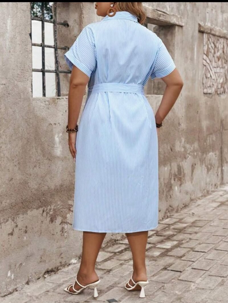 Franclia Vestido Camiseta Listrado Plus Size