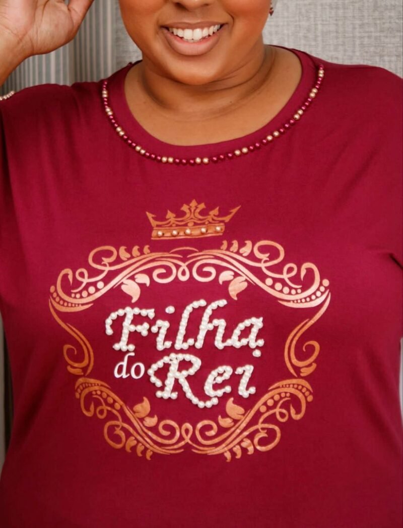 Blusa T-shirt Feminina Moda Evangélica Cristã Filha do Rei - Image 5