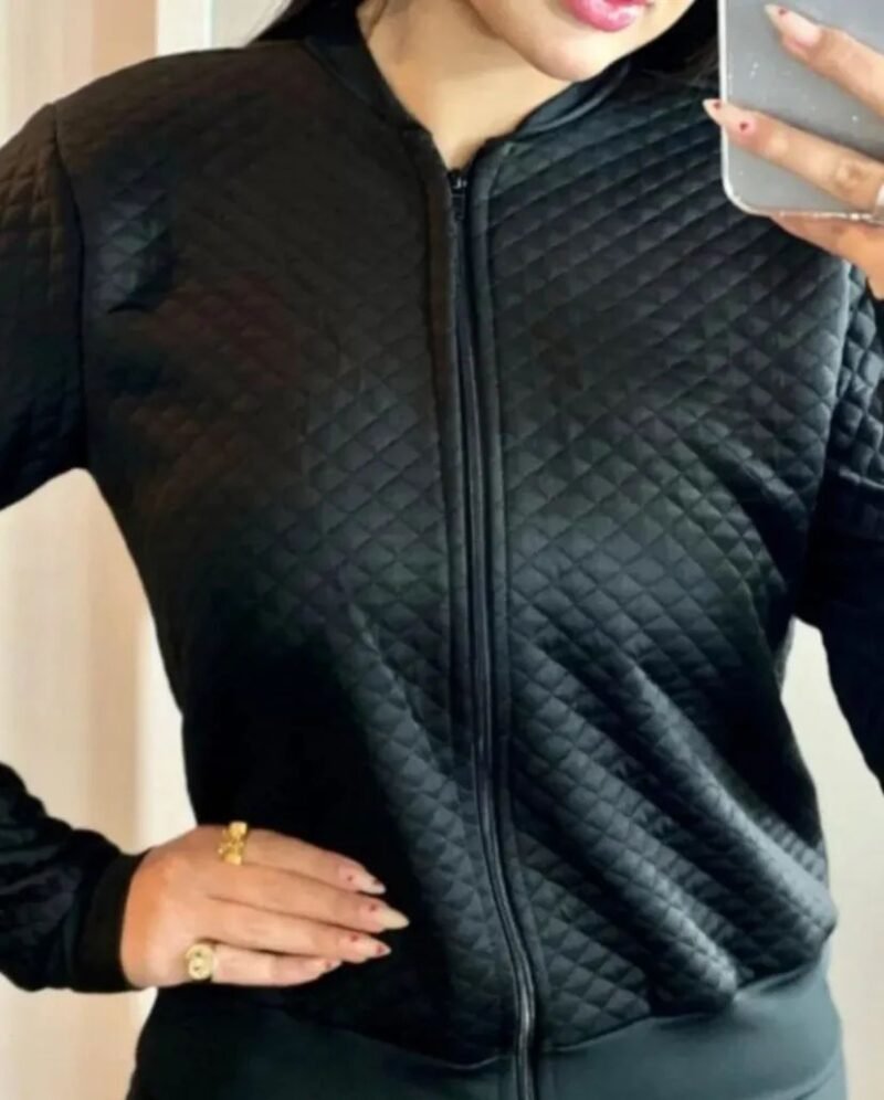 Jaquetinha Bomber Com Ziper Casaco Feminino Blusa De Frio Agasalho - Image 6