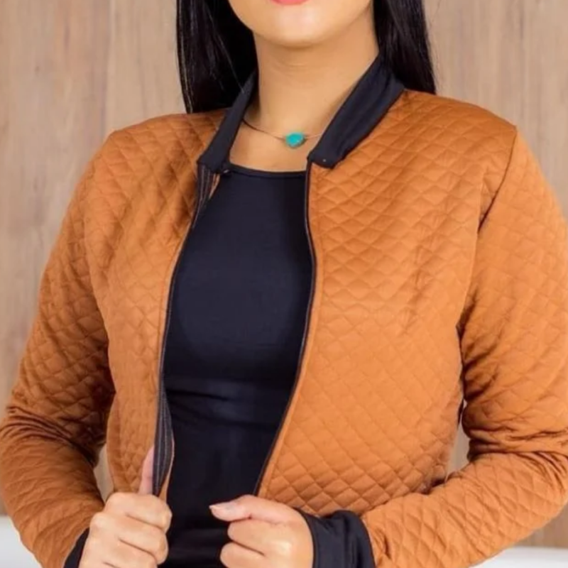 Jaquetinha Bomber Com Ziper Casaco Feminino Blusa De Frio Agasalho